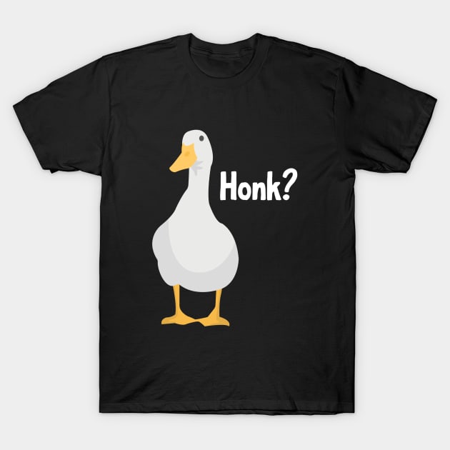 Honk? Cute Goose Cartoon T-Shirt by OnlyGeeses